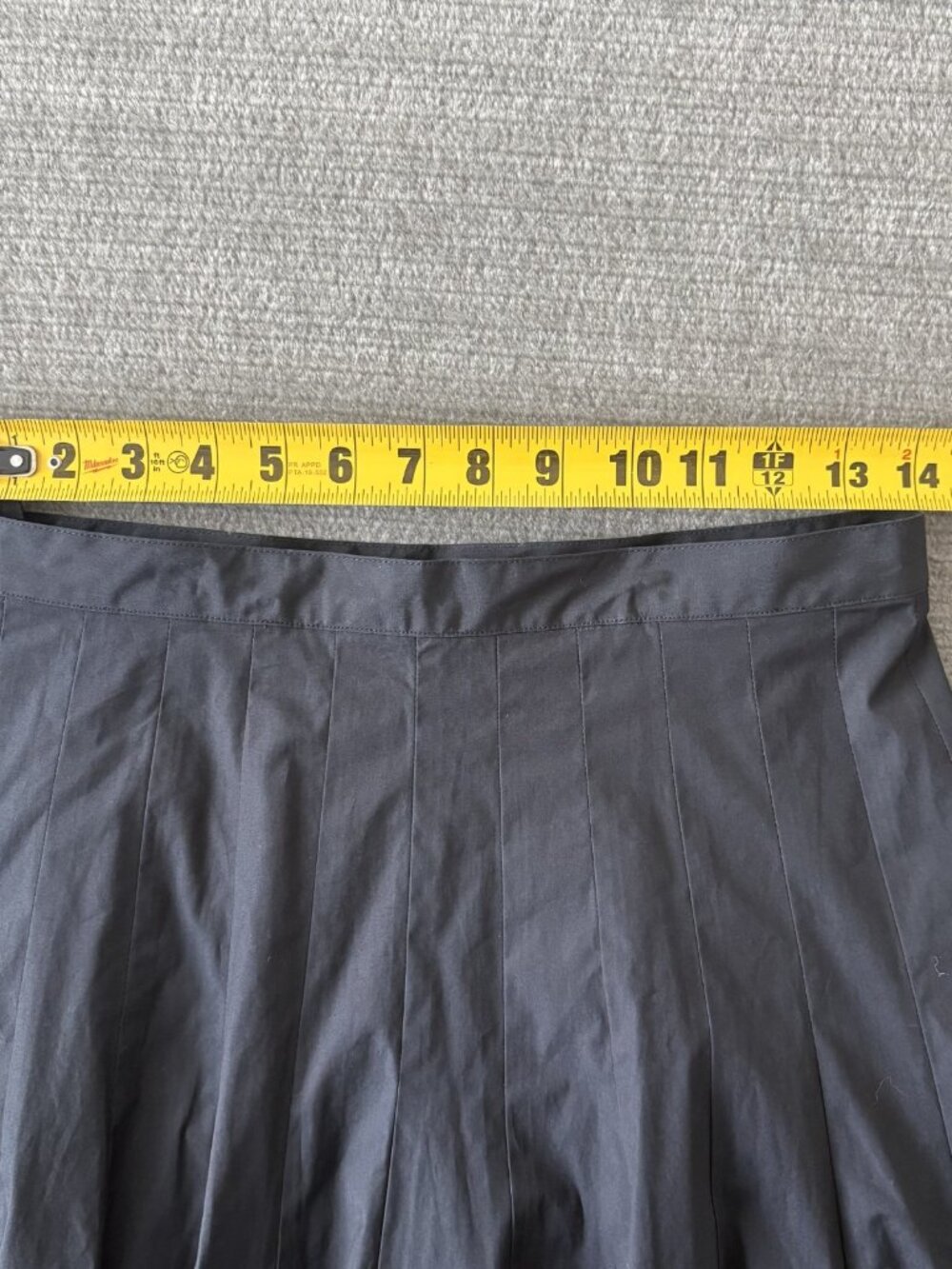black cotton Marc Jacobs pleated A-line skirt - Picture 7 of 8